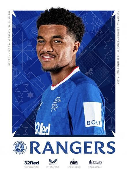 Rangers Football Club Matchday Programme – Rangers vs Motherwell – 28 December 2022 Cover