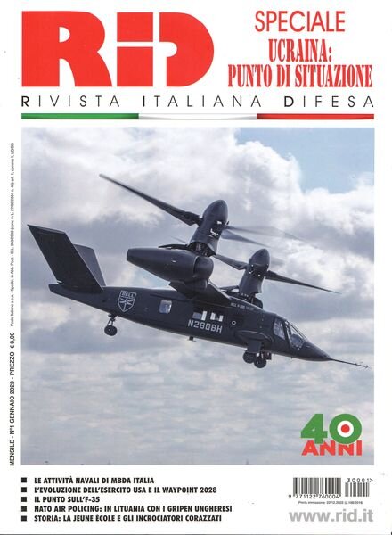 Rivista Italiana Difesa – Gennaio 2023 Cover