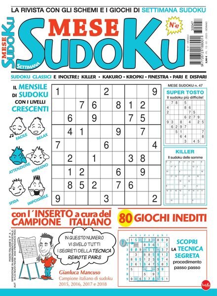 Settimana Sudoku Mese – 13 gennaio 2023 Cover
