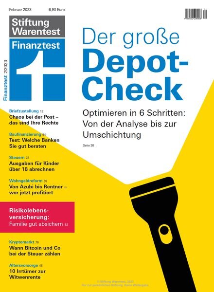 Stiftung Warentest Finanztest – Februar 2023 Cover