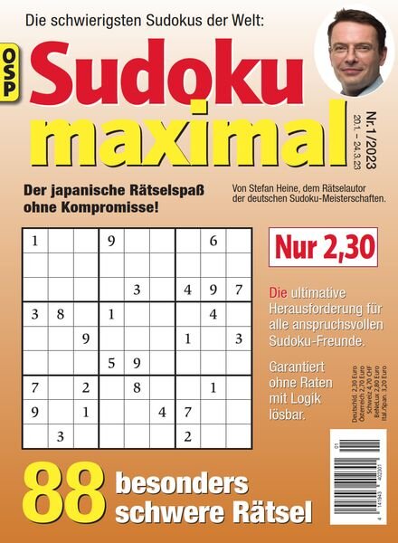 Sudoku Maximal – Nr 1 2023 Cover