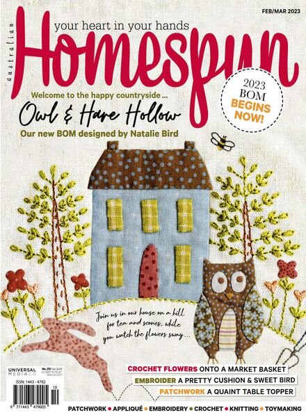 Australian Homespun – February 2023 Cover