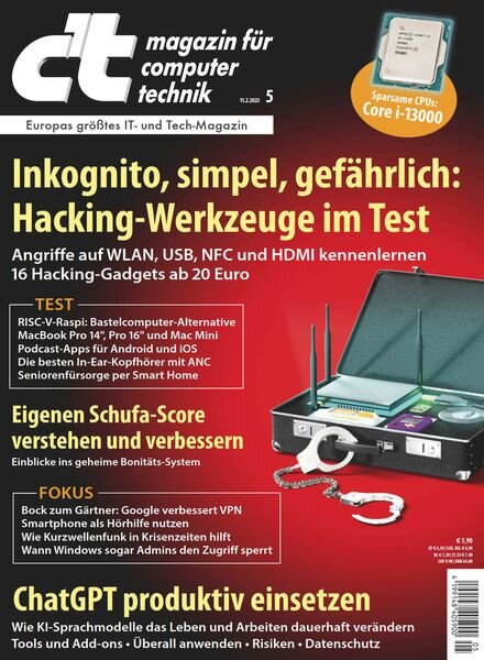 c’t Magazin fur Computertechnik – 10 Februar 2023 Cover