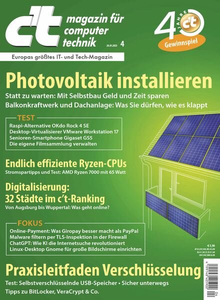 c’t Magazin fur Computertechnik – 27 Januar 2023 Cover