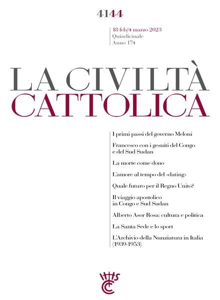 La Civilta Cattolica – 18 Febbraio 2023 Cover