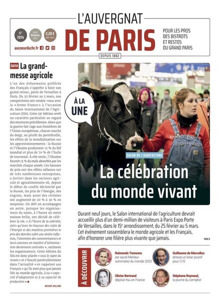 L’Auvergnat de Paris – 16 fevrier 2023 Cover