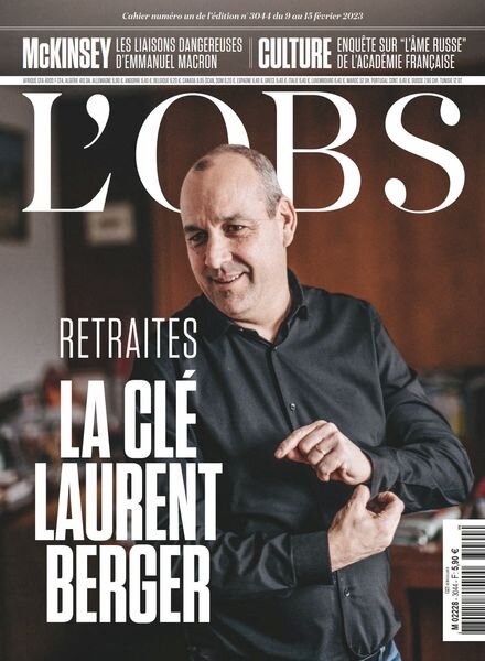 L’Obs – 9 Fevrier 2023 Cover