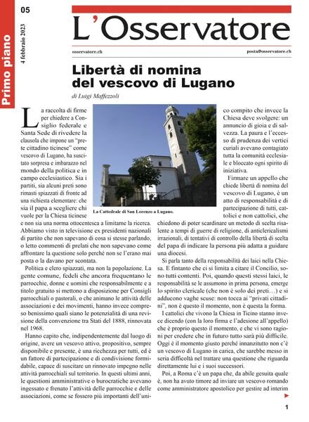 L’Osservatore – 04 febbraio 2023 Cover