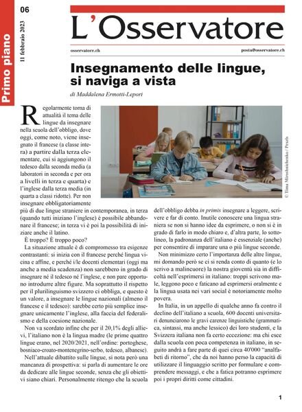 L’Osservatore – 11 febbraio 2023 Cover