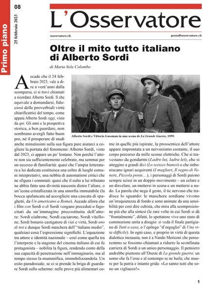 L’Osservatore – 25 febbraio 2023 Cover