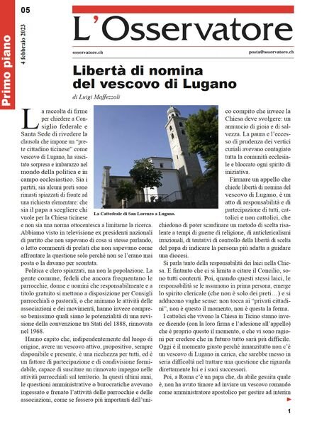 L’Osservatore – 4 Febbraio 2023 Cover