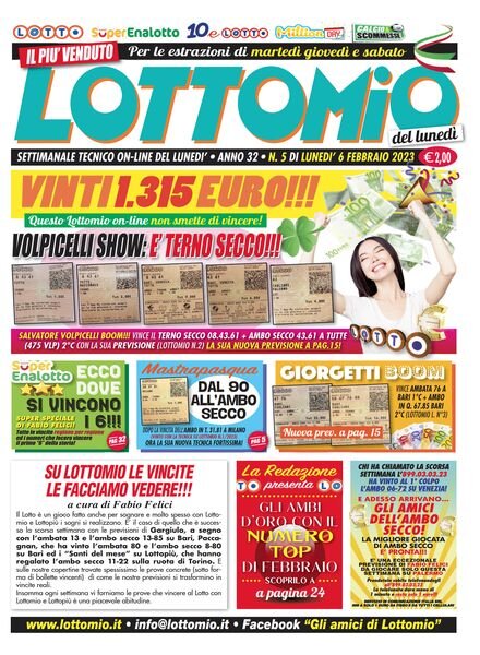 Lottomio – 6 Febbraio 2023 Cover