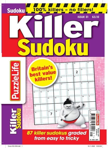 PuzzleLife Killer Sudoku – 02 February 2023 Cover