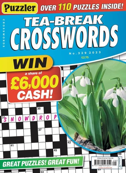 Puzzler Tea-Break Crosswords – February 2023 Cover
