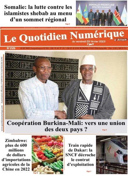 Quotidien Numerique d’Afrique – 03 fevrier 2023 Cover