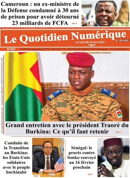 Quotidien Numerique d’Afrique – 06 fevrier 2023 Cover