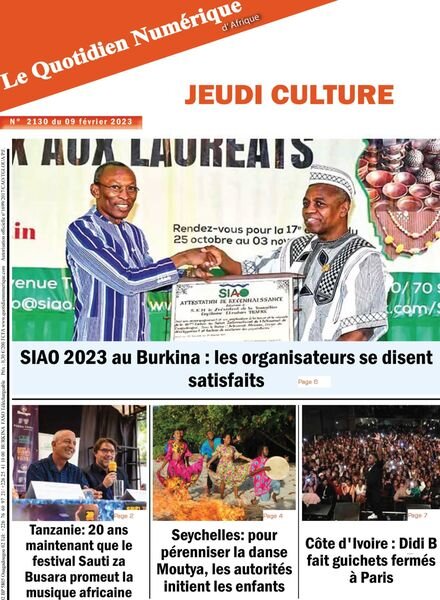Quotidien Numerique d’Afrique – 09 fevrier 2023 Cover