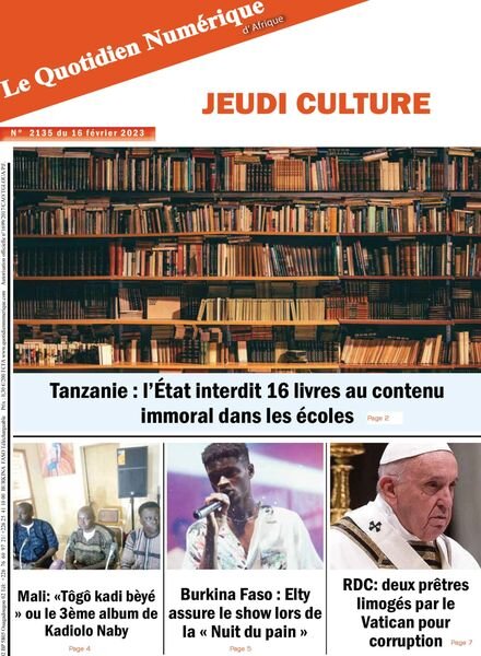 Quotidien Numerique d’Afrique – 16 fevrier 2023 Cover