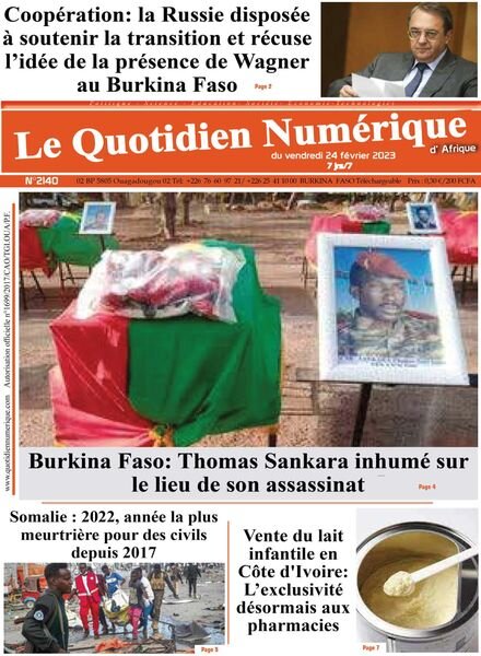 Quotidien Numerique d’Afrique – 24 fevrier 2023 Cover
