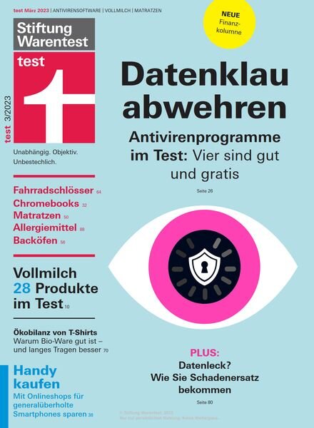 Stiftung Warentest Test – Marz 2023 Cover