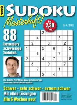 Sudoku Meisterhaft – Nr 2 2023