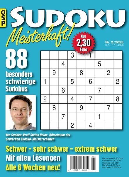 Sudoku Meisterhaft – Nr 2 2023 Cover