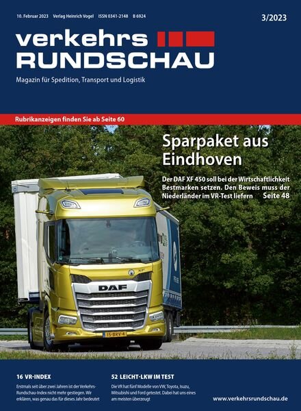 VerkehrsRundschau – 03 Februar 2023 Cover
