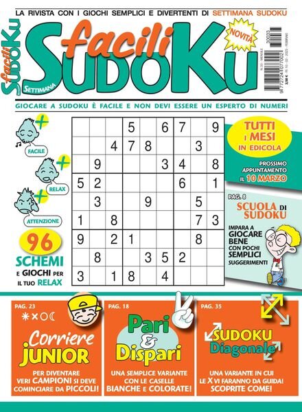 Facili Sudoku – febbraio 2023 Cover