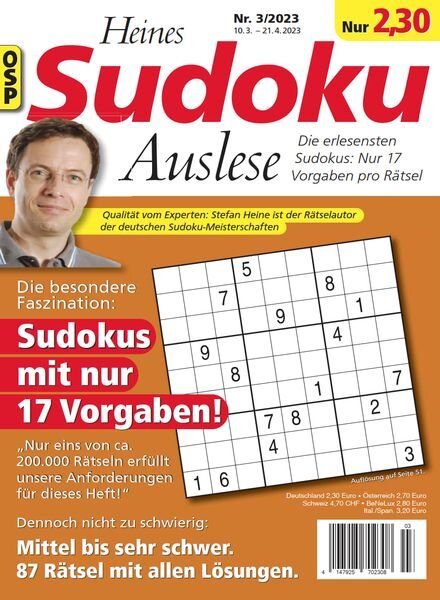 Heines Sudoku Auslese – Nr 3 2023 Cover