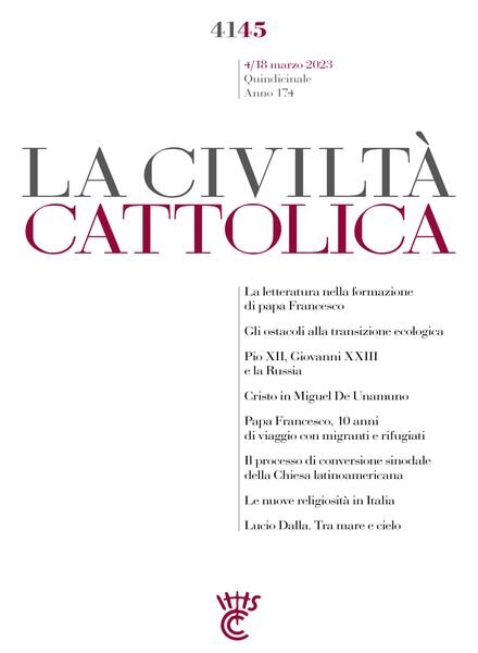 La Civilta Cattolica – 4 Marzo 2023 Cover