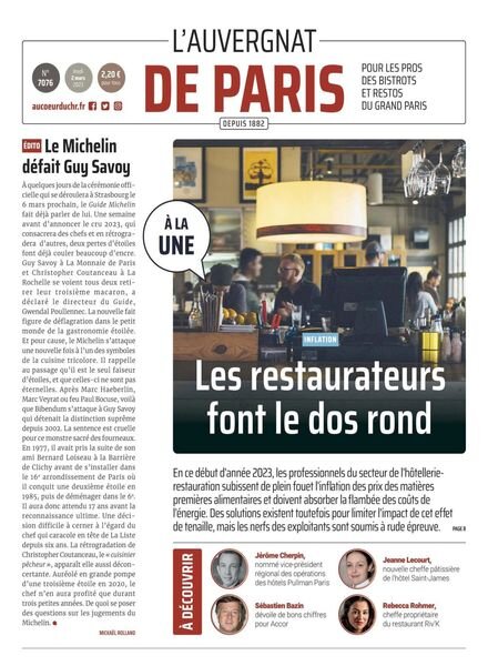 L’Auvergnat de Paris – 02 mars 2023 Cover