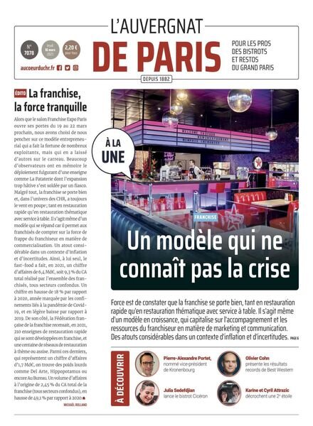 L’Auvergnat de Paris – 16 mars 2023 Cover