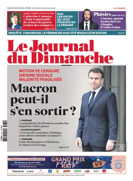 Le Journal du Dimanche – 19 mars 2023 Cover