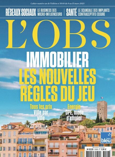 L’Obs – 9 Mars 2023 Cover