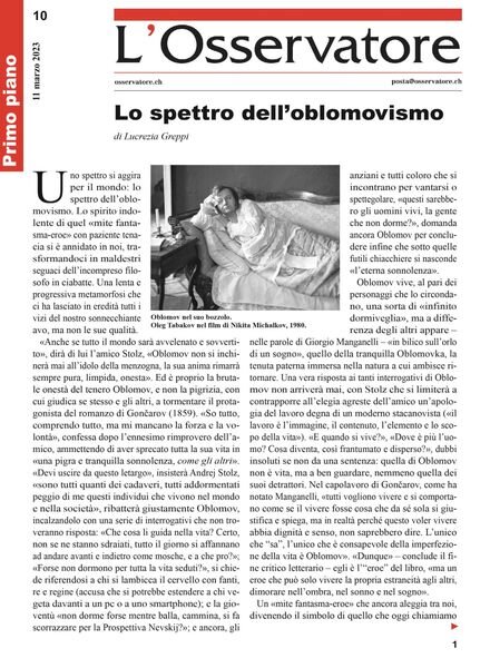L’Osservatore – 11 marzo 2023 Cover