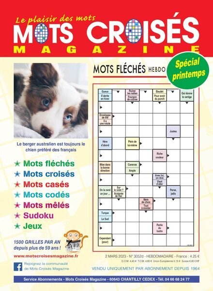 Mots Croises Magazine – mars 2023 Cover