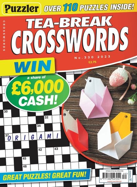 Puzzler Tea-Break Crosswords – March 2023 Cover