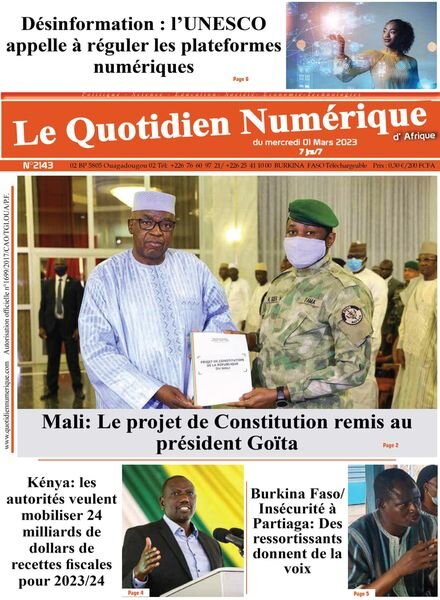 Quotidien Numerique d’Afrique – 01 mars 2023 Cover