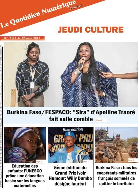 Quotidien Numerique d’Afrique – 02 mars 2023 Cover