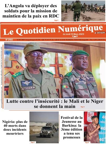 Quotidien Numerique d’Afrique – 13 mars 2023 Cover