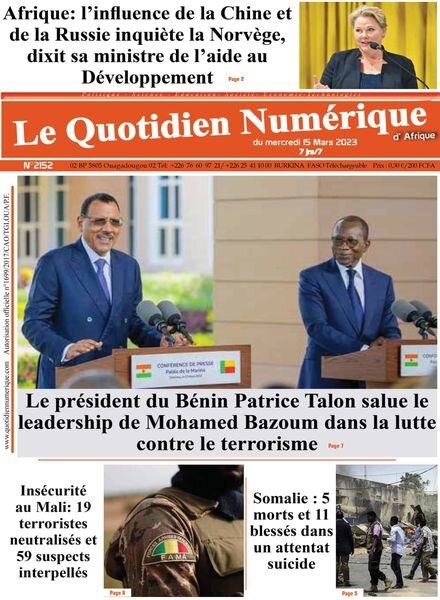 Quotidien Numerique d’Afrique – 15 mars 2023 Cover