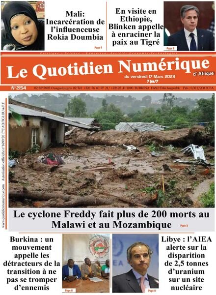 Quotidien Numerique d’Afrique – 17 mars 2023 Cover