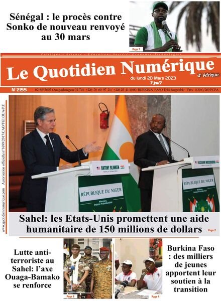 Quotidien Numerique d’Afrique – 20 mars 2023 Cover