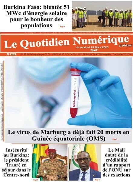 Quotidien Numerique d’Afrique – 24 mars 2023 Cover