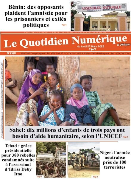 Quotidien Numerique d’Afrique – 27 mars 2023 Cover