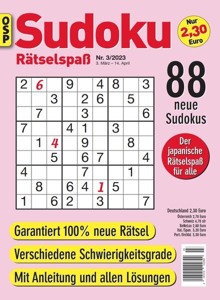Sudoku Ratselspass – Nr 3 2023 Cover