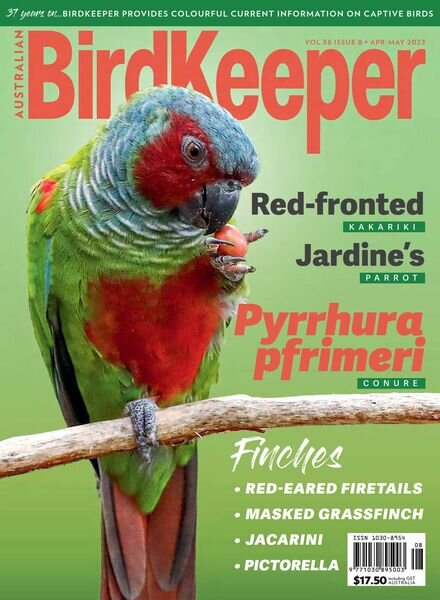 Australian Birdkeeper – Volume 36 Issue 8 – April-May 2023 Cover