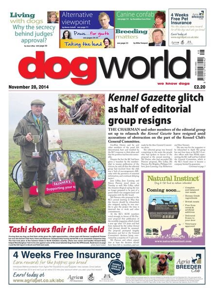 Dog World – November 2014 Cover
