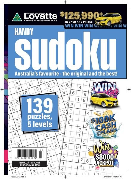 Lovatts Handy Sudoku – May 2023 Cover