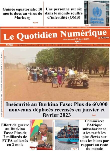 Quotidien Numerique d’Afrique – 05 avril 2023 Cover